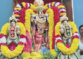 மயிலாடுதுறை அருகே 14 அடி உயரத்தில் ஒரே அத்திமரத்திலான கோழிகுத்தி வானமுட்டி பெருமாள் கோயிலில் வைகுண்ட ஏகாதசி முன்னிட்டு சொர்க்கவாசல் திறப்பு