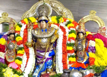 மன்னார்குடி ராஜகோபாலசுவாமி கோவிலில் சொர்க்கவாசல் வெகு விமர்சையாக திறக்கப்பட்டது . தொழில்துறை அமைச்சர் டிஆர்.ராஜா வழிபாடு