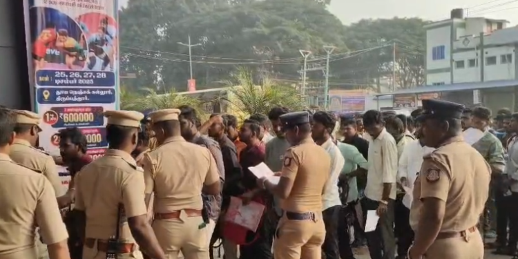 திருப்பத்தூரில் 2097 பேர் உதவி ஆய்வாளர் தேர்வு எழுதினர்