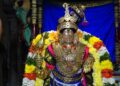 மன்னார்குடி இராஜகோபாலசுவாமி கோவிலில் பகல்பத்து 2-ம் நாள் உற்சவத்தில்  கிருஷ்ணா அலங்காரத்தில் பெருமாள்