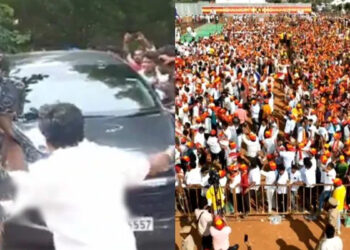 ஈரோடு செல்லும் வழியில் விஜய் வாகனத்தை மறித்த தொண்டர்கள்