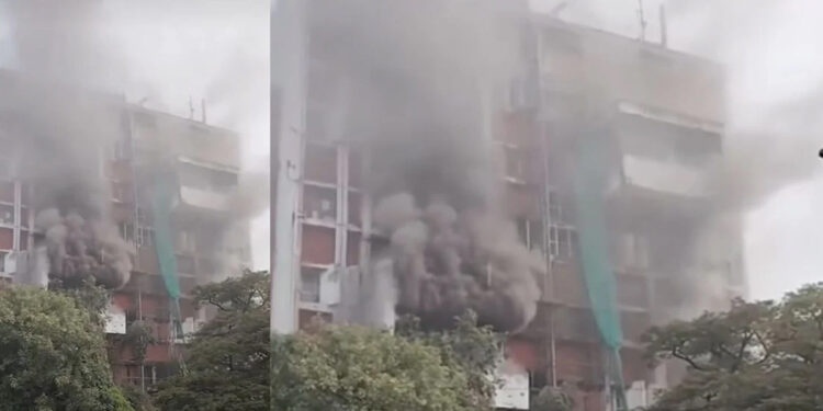 அண்ணா சாலையில் உள்ள BSNL அலுவலகத்தில் தீ விபத்து !