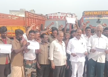 தமிழ்நாடு முழுவதும் லாரி உரிமையாளர் சங்கங்கள் வேலை நிறுத்த போராட்டம் – ஒன்பது அம்ச கோரிக்கைகளை முன்னிறுத்தி போராட்டம்