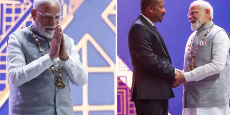 பிரதமருக்கு எத்தியோப்பியாவின் உயரிய விருது – மோடி பெருமிதம்