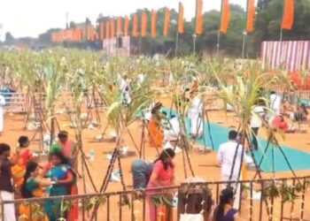 தமிழக தேர்தல் களம்: திருச்சியில் அமித்ஷா முன்னிலையில் 1008 பானைகளில் ‘மோடி பொங்கல்’ கொண்டாட்டம்!