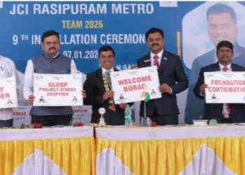 ஜேசிஐ ராசிபுரம் மெட்ரோ புதிய தலைவராக என்.சதீஸ்குமார் பதவியேற்பு களம் இறங்கியது புதிய நிர்வாகக் குழு!