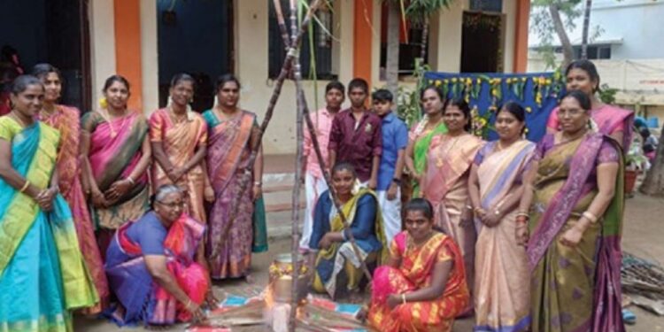 டிராக்டர் ஓட்டிய கல்லூரி மாணவி; சிலம்பம் ஆடிய யுவதிகள் பொங்கல் கோலாகலம்!