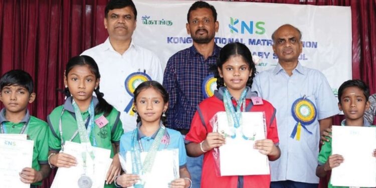 ஈரோடு கொங்கு நேஷனல் மெட்ரிக் பள்ளியில் கோலாகலமான விளையாட்டு விழா: ஒலிம்பிக் ஜோதி ஏற்றி உறுதிமொழி