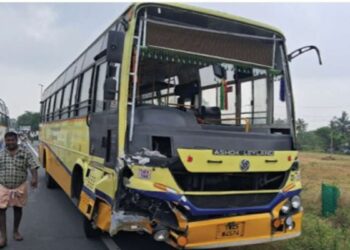 துறையூர் அருகே அரசு பேருந்து – கார் நேருக்கு நேர் மோதி பயங்கர விபத்து