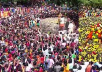 லாடனேந்தலில் பக்திப் பரவசம்: 7 அடி உயர முள் படுக்கையில் அமர்ந்து பெண் சாமியார் அருள்வாக்கு – குவிந்த பல்லாயிரக்கணக்கான பக்தர்கள்