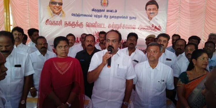 சிவகாசியில் ரூ.103.6 கோடி மதிப்பிலான திட்டங்களை தொடங்கி வைத்து அமைச்சர் தங்கம் தென்னரசு முழக்கம்