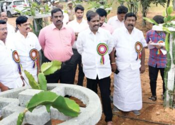 வேப்பனப்பள்ளியில் ரூ.25 லட்சம் மதிப்பில் டிராகன் பழ செயல்விளக்கத் திடல் வேல்முருகன் நேரில் ஆய்வு