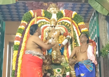 சீர்காழி அருகே திருநாங்கூரில் 132 வது ஆண்டு 11 தங்க கருட சேவை உத்ஸவம் ஆயிரக்கணக்கான பக்தர்கள் தரிசனம்