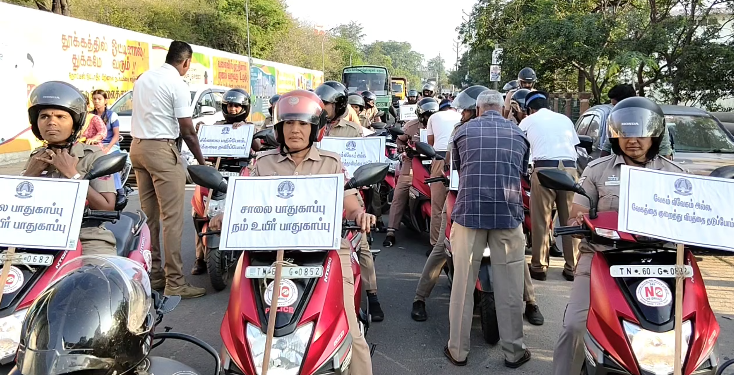 தேசிய சாலை பாதுகாப்பு மாதம் – தேனியில் விழிப்புணர்வு பேரணி | பள்ளி–கல்லூரி மாணவர்களுக்கும் தொடர்ச்சியான பயிற்சி அவசியம்