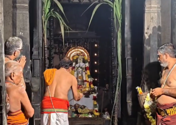 பொங்கல் பண்டிகையை முன்னிட்டு, மயிலாடுதுறை பெரிய கோவில் மாயூரநாதர் ஆலயத்தில்1000 லிட்டர் நெய் அபிஷேகம்