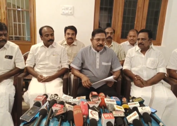 தேனியில் செய்தியாளர்களை சந்தித்த AMMKபொதுச்செயலாளர் டிடிவி தினகரன், ஓ.பன்னீர்செல்வத்திற்கு NTAகூட்டணியில் இணைவதற்கான அழைப்பு