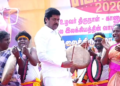 பறை இசை அடித்து பொது மக்களை உற்சாகப்படுத்திய விழுப்புரம் MLA லட்சுமணன்…..