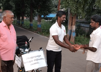 ஐந்து வருடங்களில் ஆறு கோடி மரம் நட வேண்டும் – சைக்கிள் பயணம் மேற்கொண்டு விழிப்புணர்வு