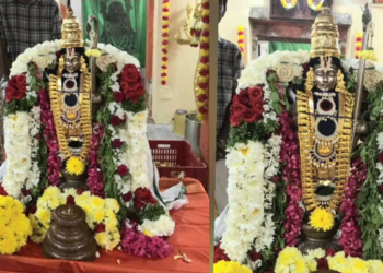 திண்டிவனம் கிடங்கல் 2ல் ஸ்ரீநிவாசப்பெருமாள் கோயிலில் திருவிளக்கு பூஜை