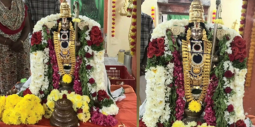 திண்டிவனம் கிடங்கல் 2ல் ஸ்ரீநிவாசப்பெருமாள் கோயிலில் திருவிளக்கு பூஜை