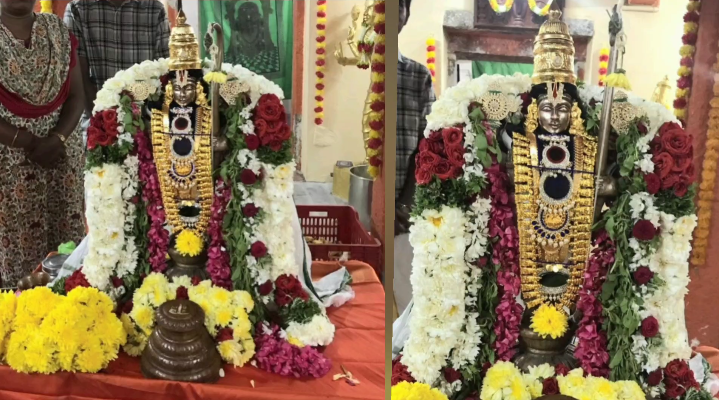 திண்டிவனம் கிடங்கல் 2ல் ஸ்ரீநிவாசப்பெருமாள் கோயிலில் திருவிளக்கு பூஜை