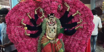 திருக்கடையூரில் அங்காள பரமேஸ்வரி கோவிலில் மாசி மாத அமாவாசையை முன்னிட்டு மயான சூறை நிகழ்ச்சி