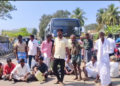 திருப்பத்தூர் அருகே தரமற்ற சாலையை சீரமைக்க கோரி பொதுமக்கள் சாலை மறியல் போராட்டம்