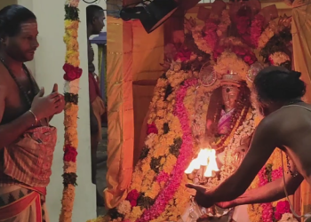 கொற்கை வீரட்டேஸ்வரர் ஆலயத்தில் மாசி பிரமோற்சவ விழா தன் தவத்தை கலைத்த மன்மதனை சிவன் நெற்றிக்கண்ணால் எரிக்கும் காமதகன திருவிழா