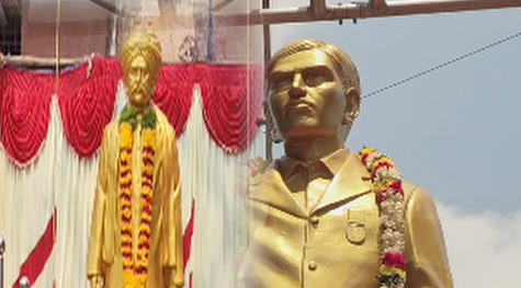 மயிலாடுதுறை அடையாளமாக கவிஞர் மாயூரம் வேதநாயகம் பிள்ளை, தியாகி சாமி.நாகப்பபடையாச்சி முழுஉருவச்சிலை