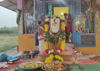 மயிலாடுதுறையில் சிவராத்திரியை முன்னிட்டு “அமர்நாத்” பனி லிங்கம் போல பனிக்கட்டியால் செய்யப்பட்ட 6 அடி சிவலிங்க சிறப்பு பூஜை