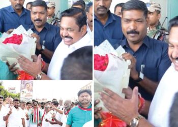 பிரதமர்மோடி எடப்பாடியார் பங்கேற்ற மெகாகூட்டணி பொதுக்கூட்டம் டாக்டர் சரவணன் தலைமையில் உற்சாக வரவேற்பு!