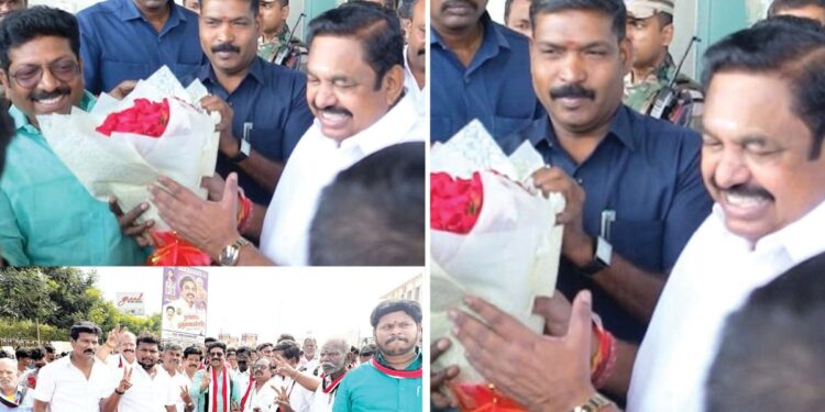 பிரதமர்மோடி எடப்பாடியார் பங்கேற்ற மெகாகூட்டணி பொதுக்கூட்டம் டாக்டர் சரவணன் தலைமையில் உற்சாக வரவேற்பு!