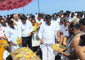 சின்னங்குடி மீனவ கிராமத்தில் ரூபாய் 12 கோடி மதிப்பீட்டில் மீன் இறங்குதளம் & முகத்துவார தூர்வாரும் பணி & பூமி பூஜை செய்து பணி