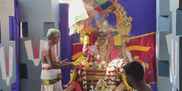 1500 ஆண்டுகள் பழமை வாய்ந்த திருஇந்தளூர் பரிமளரங்கநாதர் பங்குனி உத்திர உற்சவம் கருட கொடியேற்றவிழா