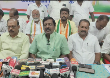 மயிலாடுதுறையில் நடைபெற்ற காங்கிரஸ் கட்சியின் தேர்தல் அறிக்கை MLA ராஜகுமார் பங்கேற்பு