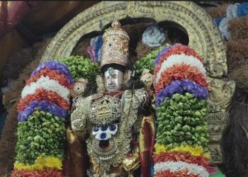 மயிலாடுதுறையில் இருந்து மாசி மகத்தை முன்னிட்டு சமுத்திர தீர்த்தவாரிக்காக பூம்புகாருக்கு புறப்பட்ட பரிமளரெங்கநாதர் சுவாமிகள்