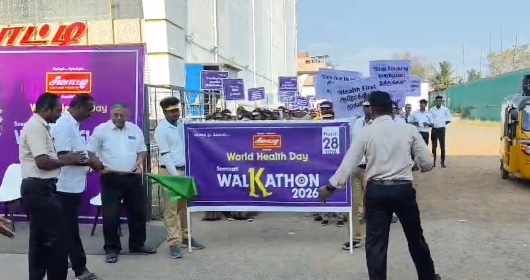 உலக சுகாதாரத்தை முன்னிட்டு துணிக்கடை ஊழியர்கள் நடத்திய வாக்கத்தான் பேரணி