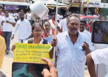 சீர்காழி இந்து திராவிட மக்கள் கட்சியைச் சேர்ந்த வேட்பாளர் நூதன முறையில் வேட்பு மனு தாக்கல்