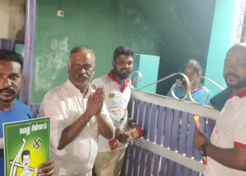 மயிலாடுதுறை நகரில் நாம் தமிழர் கட்சி வேட்பாளர் காசிராமன் சென்று விவசாயி சின்னத்திற்கு தீவிர வாக்கு சேகரிப்பு