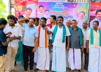 தமிழக முதலமைச்சராக விஜய் பொறுப்பேற்ற வரவேற்கும் கோட்டூரில் டெல்டா விவசாய மன்றம் சார்பில் கொண்டாட்டம்