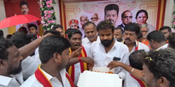 கஞ்சாநகரம் கிராமத்தில் தங்கள் இடத்தை கோயில் இடம் என்று கூறி ஆக்கிரமித்து தீக்குழி அமைக்க முயற்சிப்பதாக குற்றம் கோரிக்கை