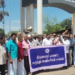 திருவாரூர் புதிய ரயில் நிலையம் முன்பு ஆன்லைன் மருந்து விற்பனையை தடுக்க கோரி ஆர்ப்பாட்டம்