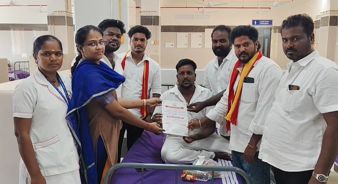 திருத்தணயில் தவெக சார்பில் முதலமைச்சர் ஜோசப் விஜய் பிறந்தநாள் முன்னிட்டு ரத்ததானம் முகாம்