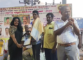 தருமபுரம் ஆதீன பட்டினப்பிரவேசம் நிகழ்ச்சியில் பங்கேற்க வந்த பிரபல பாடகர் வேல்முருகன்