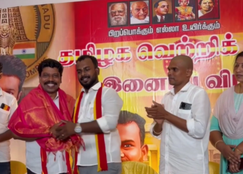தருமபுரம் ஆதீன பட்டினப்பிரவேசம் நிகழ்ச்சியில் பங்கேற்க வந்த பிரபல பாடகர் வேல்முருகன்