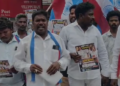 விழுப்புரத்தில் நீட் தேர்வு ரத்து கோரி புரட்சி பாரதம் கட்சி தபால் நிலையத்தை முற்றுகையிட்டு போராட்டம்