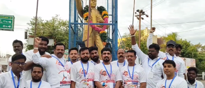 போதை இல்லா தமிழகம் என்னும் இலக்கை வலியுறுத்தி திருவள்ளூரில் நடைபெற்ற மாரத்தான் போட்டி