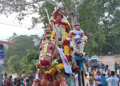 மாமாகுடி கிராமத்தில் உள்ள பிரசித்தி பெற்ற சீதளா பரமேஸ்வரி மாரியம்மன் கோவிலில் நடைபெற்ற தீமிதி திருவிழா