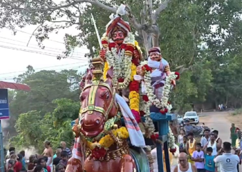 மாமாகுடி கிராமத்தில் உள்ள பிரசித்தி பெற்ற சீதளா பரமேஸ்வரி மாரியம்மன் கோவிலில் நடைபெற்ற தீமிதி திருவிழா