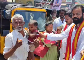 TVKஆட்சி அமைத்து 100-வது தினத்தை முன்னிட்டு மயிலாடுதுறையில் TVK-வினர் உற்சாக கொண்டாட்டம்